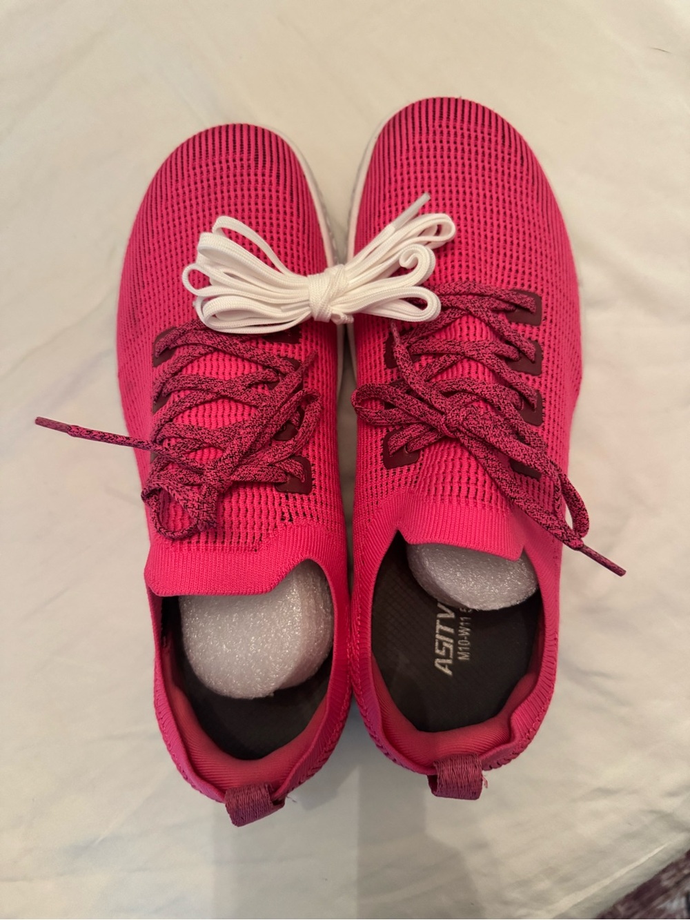 ASITVO Bright Pink Knit Lace-Up Sneakers with Extra Laces NWT